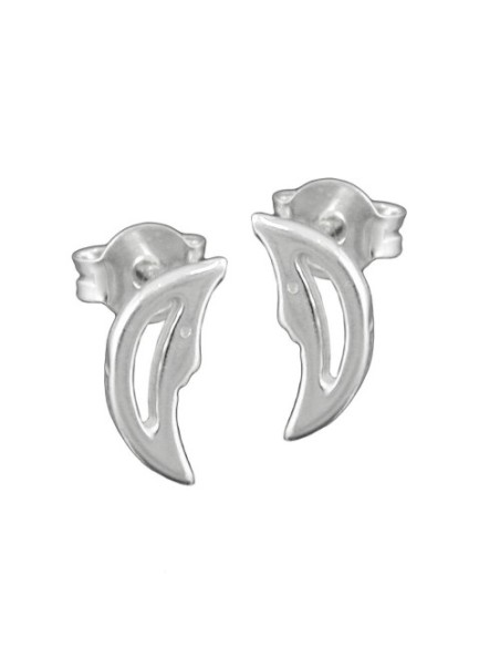 Stud Örhängen Moon With Face Silver 925