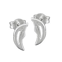 Stud Örhängen Moon With Face Silver 925