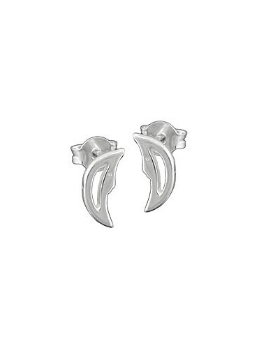 Stud Örhängen Moon With Face Silver 925