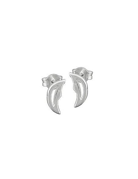 Stud Örhängen Moon With Face Silver 925