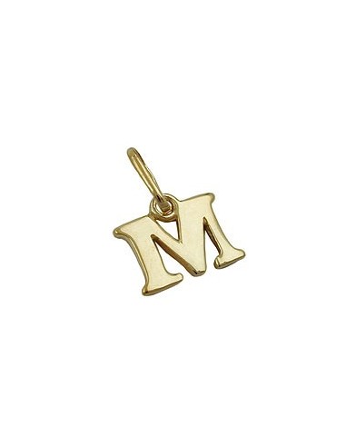 pendant 7x8mm initiale m shiny 9k gold