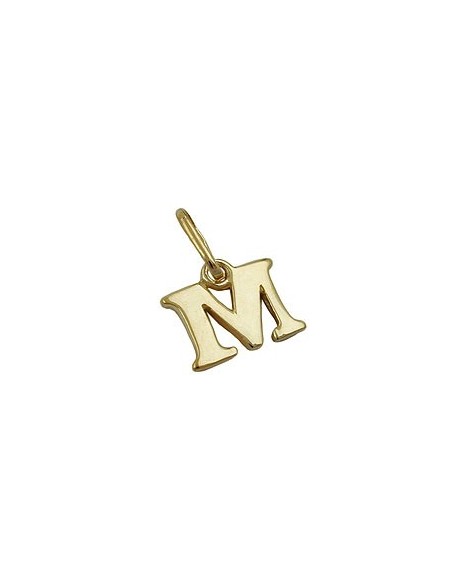 pendant 7x8mm initiale m shiny 9k gold