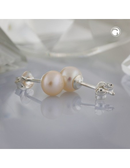 Stud Örhängen Pearl Champagne Silver 925