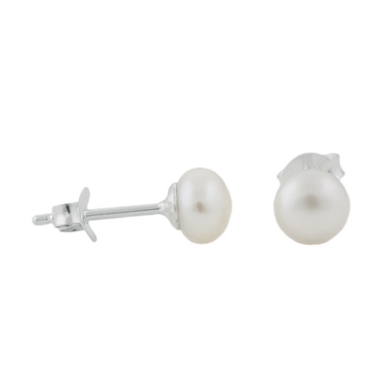 Stud Örhängen Pearl White Silver 925
