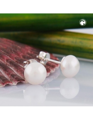 Stud Örhängen Pearl White Silver 925