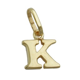 pendant 8x7mm initiale k shiny 9k gold