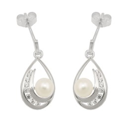 Stud Örhängen Pearl Zirconia Silver 925
