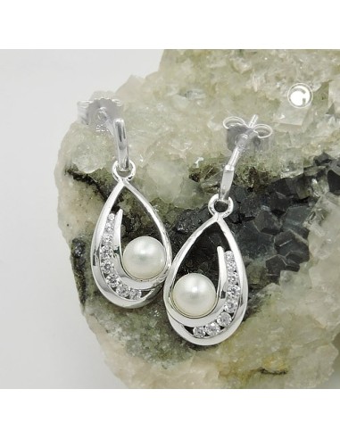 Stud Örhängen Pearl Zirconia Silver 925