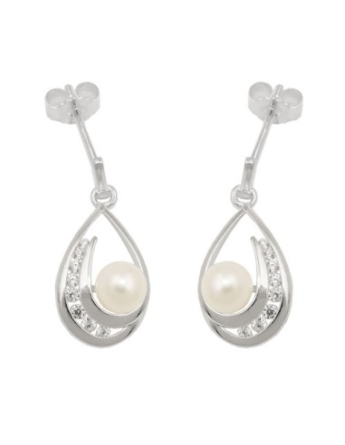 Stud Örhängen Pearl Zirconia Silver 925