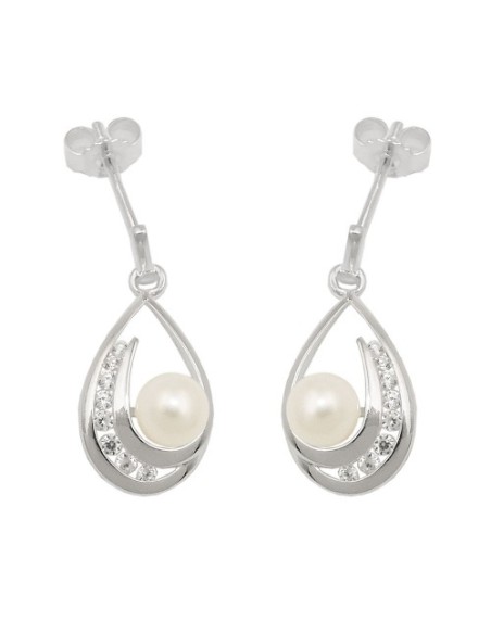 Stud Örhängen Pearl Zirconia Silver 925