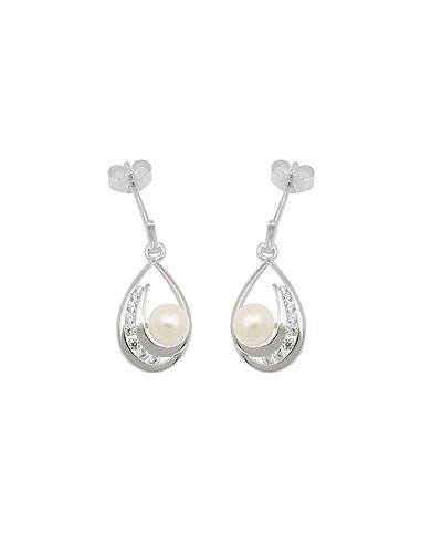 Stud Örhängen Pearl Zirconia Silver 925