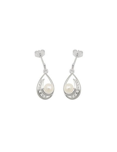 Stud Örhängen Pearl Zirconia Silver 925