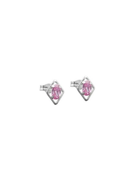 Stud Örhängen Pink Zirconia Silver 925