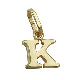 pendant 8x7mm initiale k shiny 9k gold