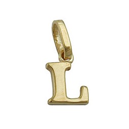 pendant 7x5mm initiale l shiny 9k gold