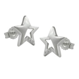 Stud Örhängen Star Zirconia Silver 925