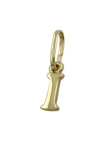 pendant 8x3mm initiale i shiny 9k gold