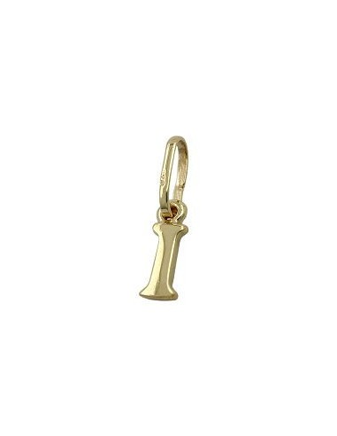 pendant 8x3mm initiale i shiny 9k gold