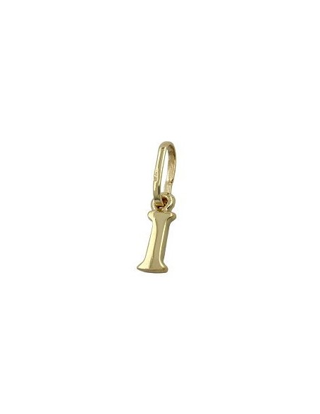 pendant 8x3mm initiale i shiny 9k gold