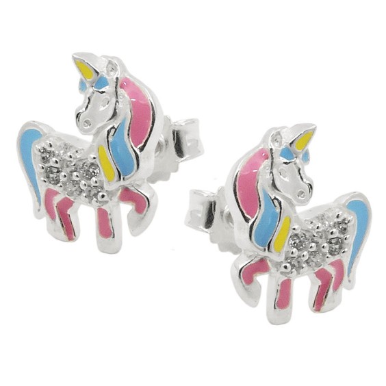 Stud Örhängen Unicorn Colored Silver 925