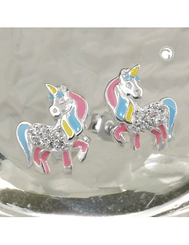 Stud Örhängen Unicorn Colored Silver 925