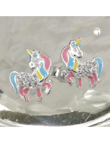 Stud Örhängen Unicorn Colored Silver 925