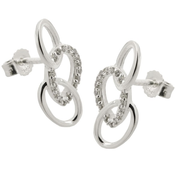 Stud Örhängen With 3 Ellipses Silver 925