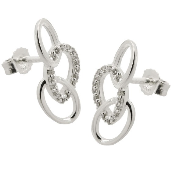 Stud Örhängen With 3 Ellipses Silver 925
