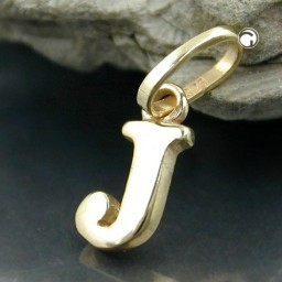 pendant 8x4mm initiale j shiny 9k gold