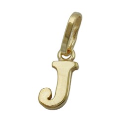 pendant 8x4mm initiale j shiny 9k gold