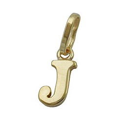 pendant 8x4mm initiale j shiny 9k gold