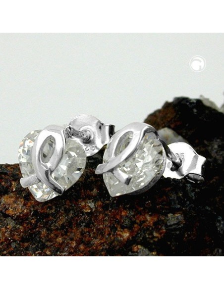 Stud Örhängen Zirconia Heart Silver 925