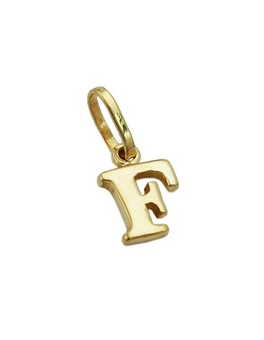 pendant 8x5,5mm initiale f shiny 9k gold