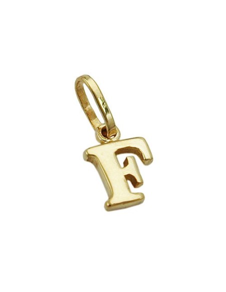 pendant 8x5,5mm initiale f shiny 9k gold