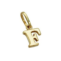 pendant 8x5,5mm initiale f shiny 9k gold