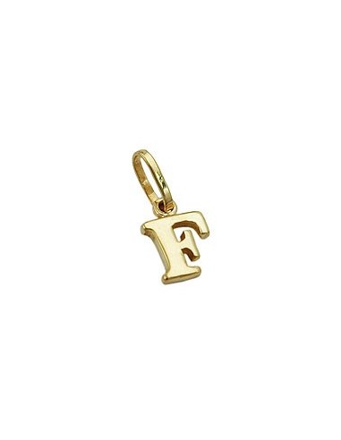 pendant 8x5,5mm initiale f shiny 9k gold