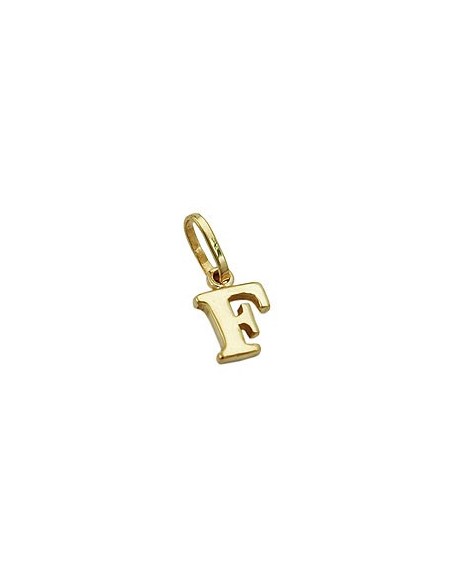 pendant 8x5,5mm initiale f shiny 9k gold