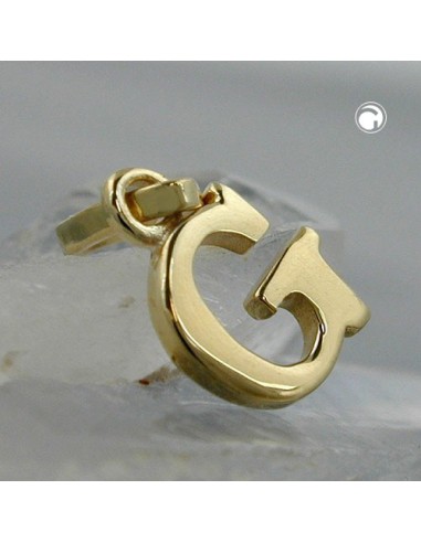 pendant 8x6mm initiale g shiny 9k gold