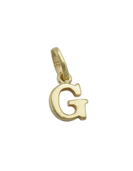 pendant 8x6mm initiale g shiny 9k gold