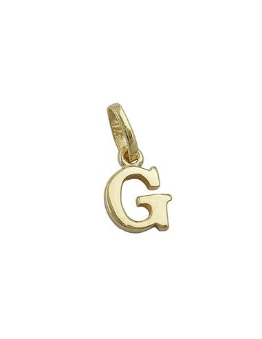 pendant 8x6mm initiale g shiny 9k gold