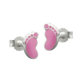 Studs Foot Pink Pastell Silver 925