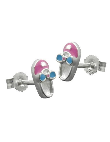 Studs Slipper Pink-Light Blue Silver 925