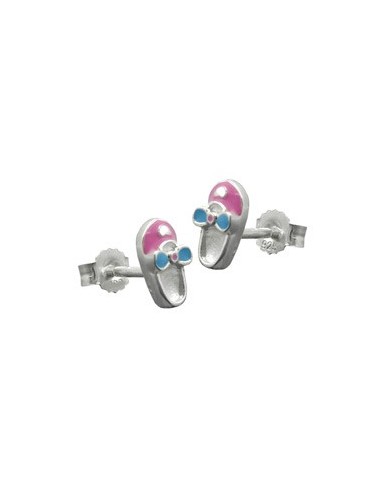 Studs Slipper Pink-Light Blue Silver 925