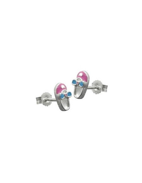 Studs Slipper Pink-Light Blue Silver 925