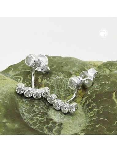 Studs Two-Piece Bow Zirconia Silver 925
