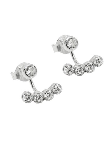 Studs Two-Piece Bow Zirconia Silver 925