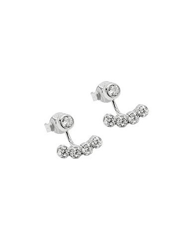 Studs Two-Piece Bow Zirconia Silver 925
