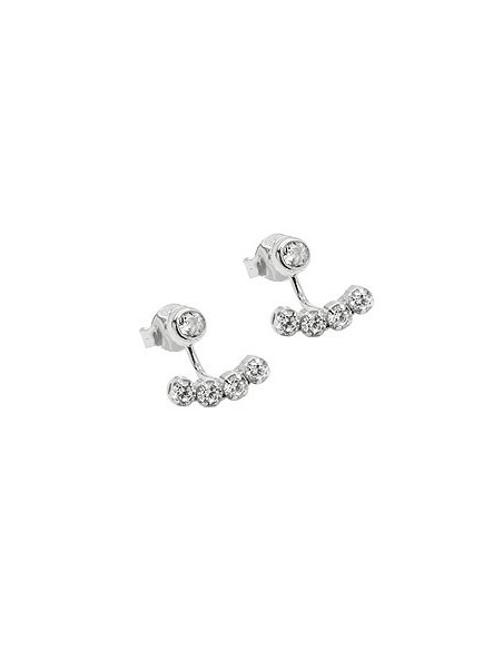 Studs Two-Piece Bow Zirconia Silver 925