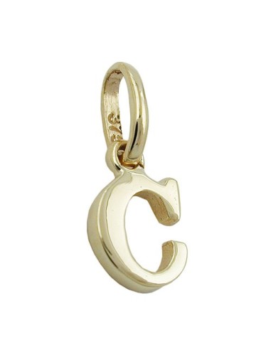 pendant 8x5mm initiale c shiny 9k gold
