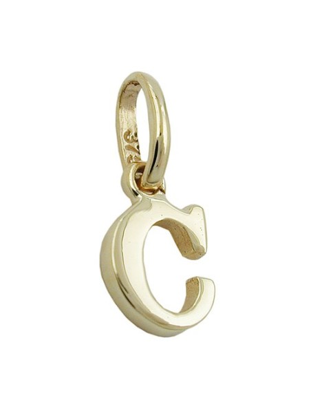pendant 8x5mm initiale c shiny 9k gold
